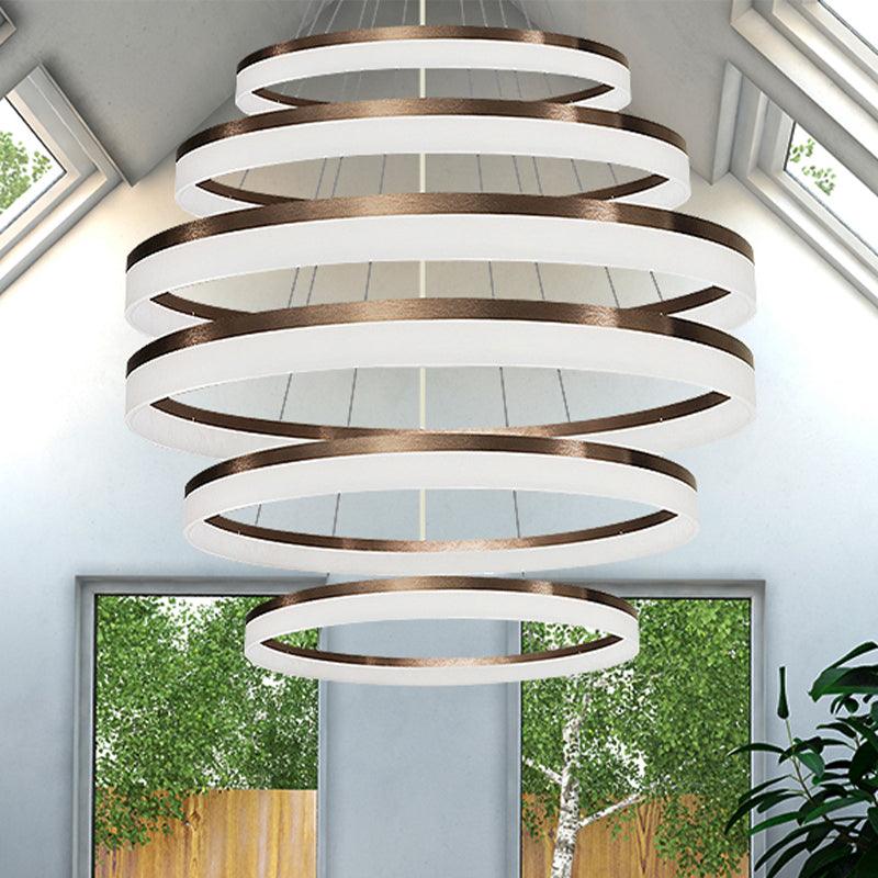 Acrylic Round Chandelier Light Contemporary 4/5/6-Head Pendant - Rebooters