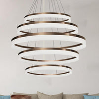 Acrylic Round Chandelier Light Contemporary 4/5/6-Head Pendant - Rebooters