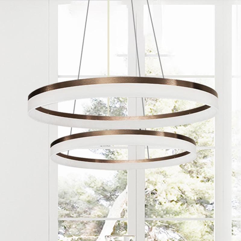 Acrylic Round Chandelier Light Contemporary 4/5/6-Head Pendant - Rebooters