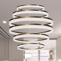 Acrylic Round Chandelier Light Contemporary 4/5/6-Head Pendant - Rebooters