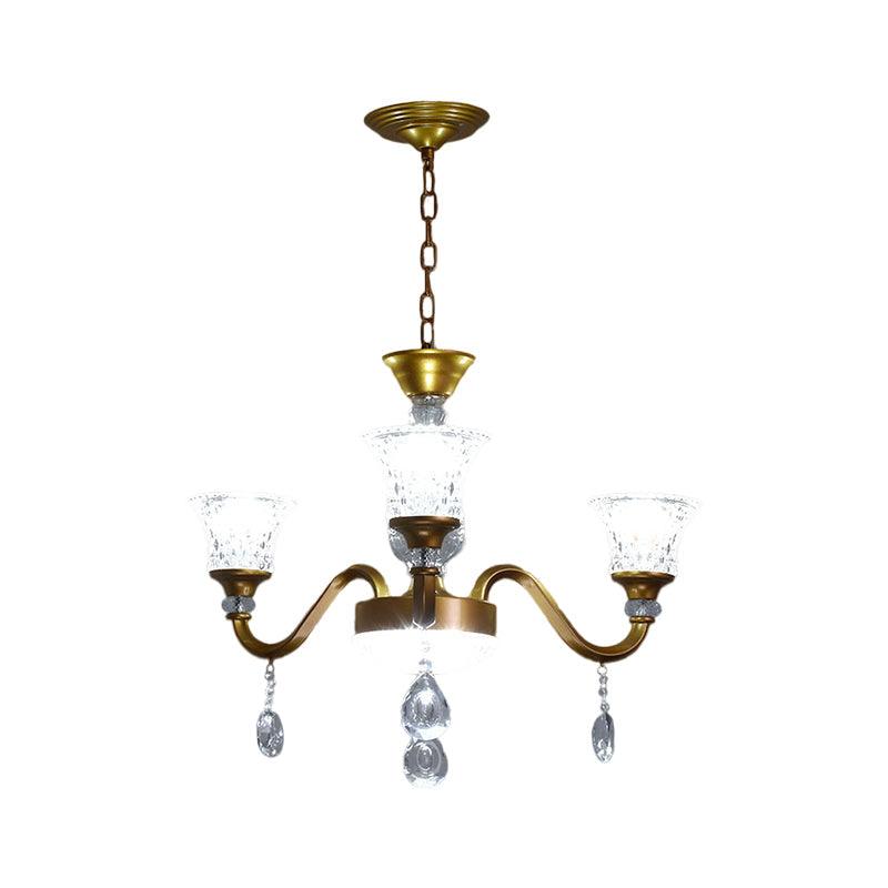 3/6/8-Head Bell Shaped Hanging Chandelier Gold Finish - Rebooters