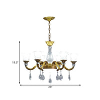 3/6/8-Head Bell Shaped Hanging Chandelier Gold Finish - Rebooters