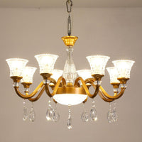 3/6/8-Head Bell Shaped Hanging Chandelier Gold Finish - Rebooters