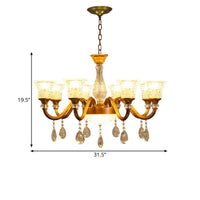 3/6/8-Head Bell Shaped Hanging Chandelier Gold Finish - Rebooters