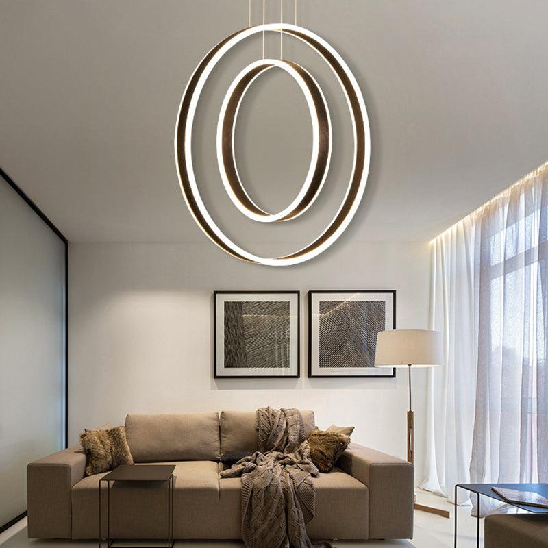 23.5"/31.5" Dia Rings Acrylic Chandelier Minimalist LED Light - Rebooters