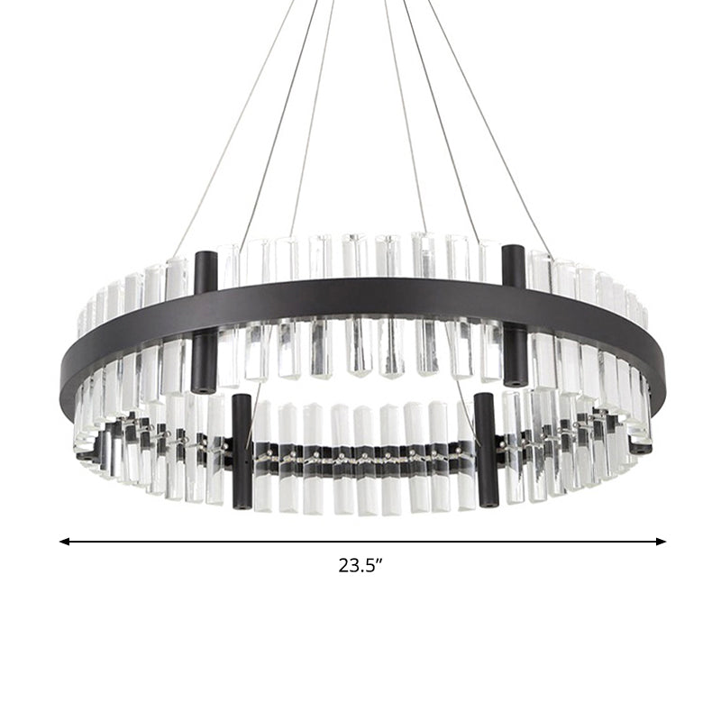 16"/23.5" Wide Round Pendant Chandelier Modern Crystal Lamp - Rebooters