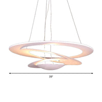 19.5/25.5"/31.5" Wide Spiral Ceiling Light White Chandelier - Rebooters