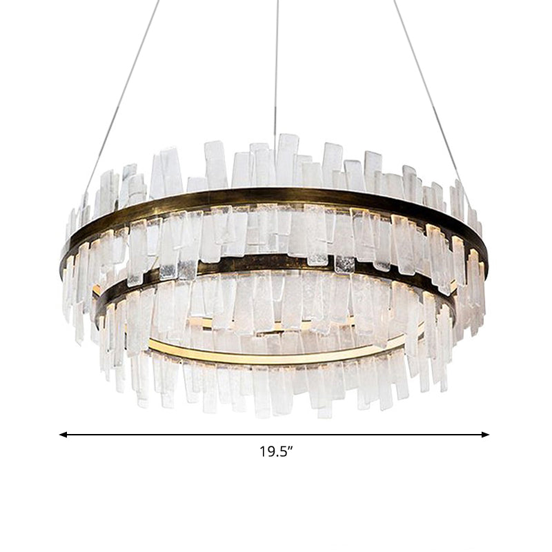 1/2 Lights Living Room Chandelier Lighting with Drum Crystal Shade - Rebooters