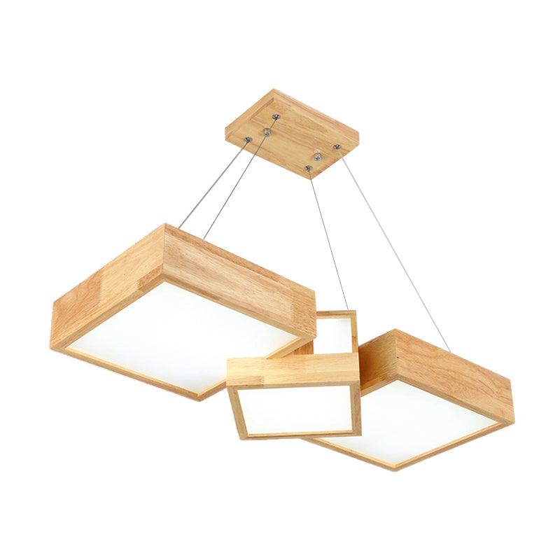 Modern Rhombus Square LED Chandelier Pendant Lamp 3-Light - Rebooters