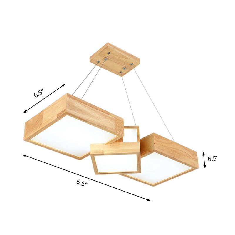 Modern Rhombus Square LED Chandelier Pendant Lamp 3-Light - Rebooters