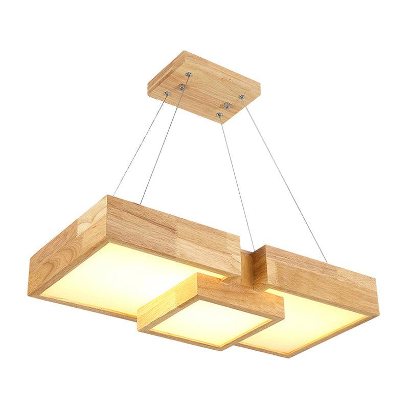 Modern Rhombus Square LED Chandelier Pendant Lamp 3-Light - Rebooters
