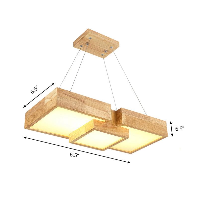 Modern Rhombus Square LED Chandelier Pendant Lamp 3-Light - Rebooters