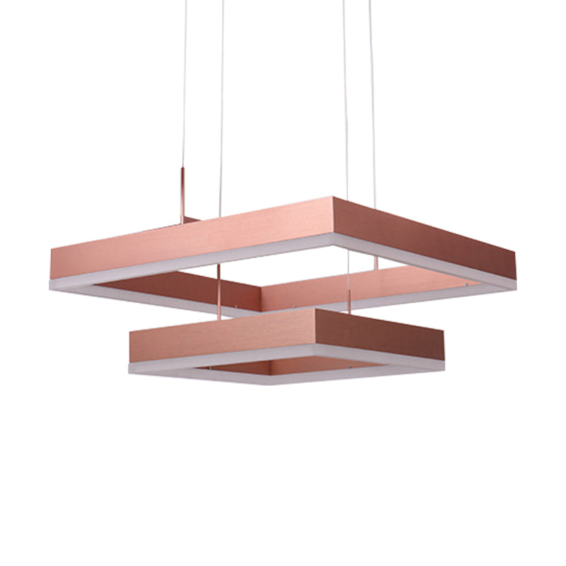 1/2/3-Light Bedroom Chandelier Rose Gold Acrylic Shade - Rebooters