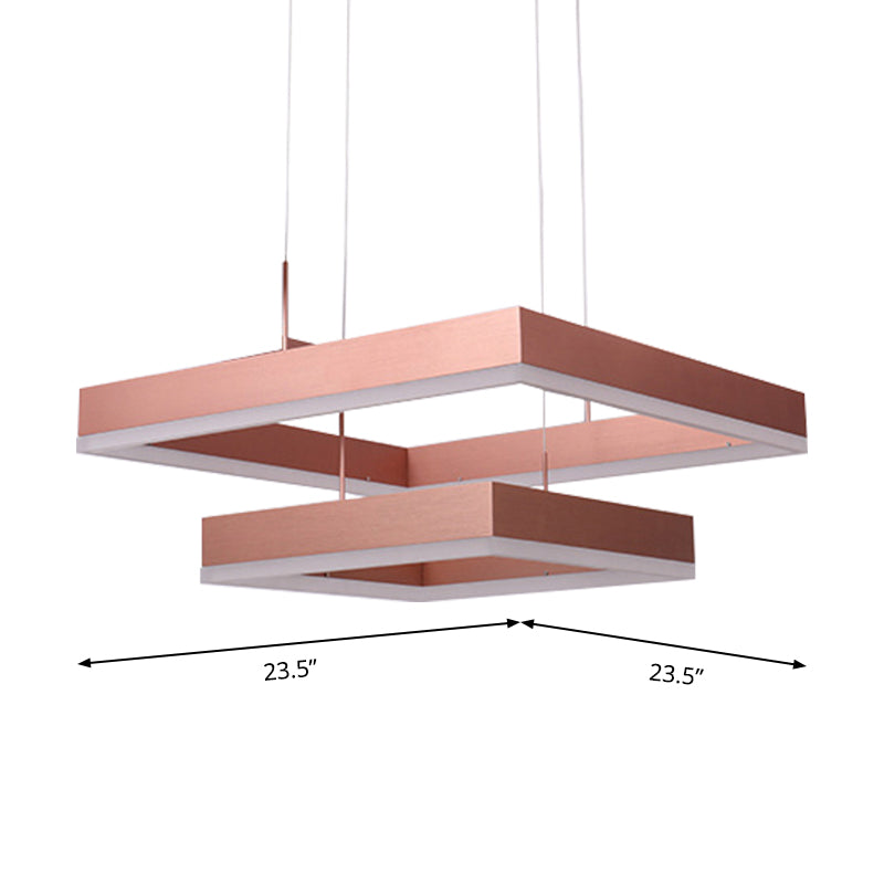 1/2/3-Light Bedroom Chandelier Rose Gold Acrylic Shade - Rebooters