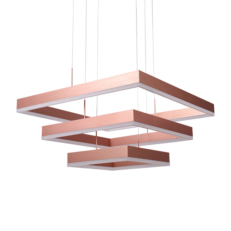 1/2/3-Light Bedroom Chandelier Rose Gold Acrylic Shade - Rebooters