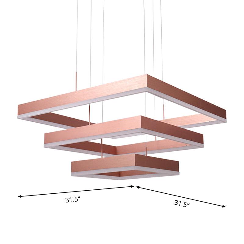 1/2/3-Light Bedroom Chandelier Rose Gold Acrylic Shade - Rebooters