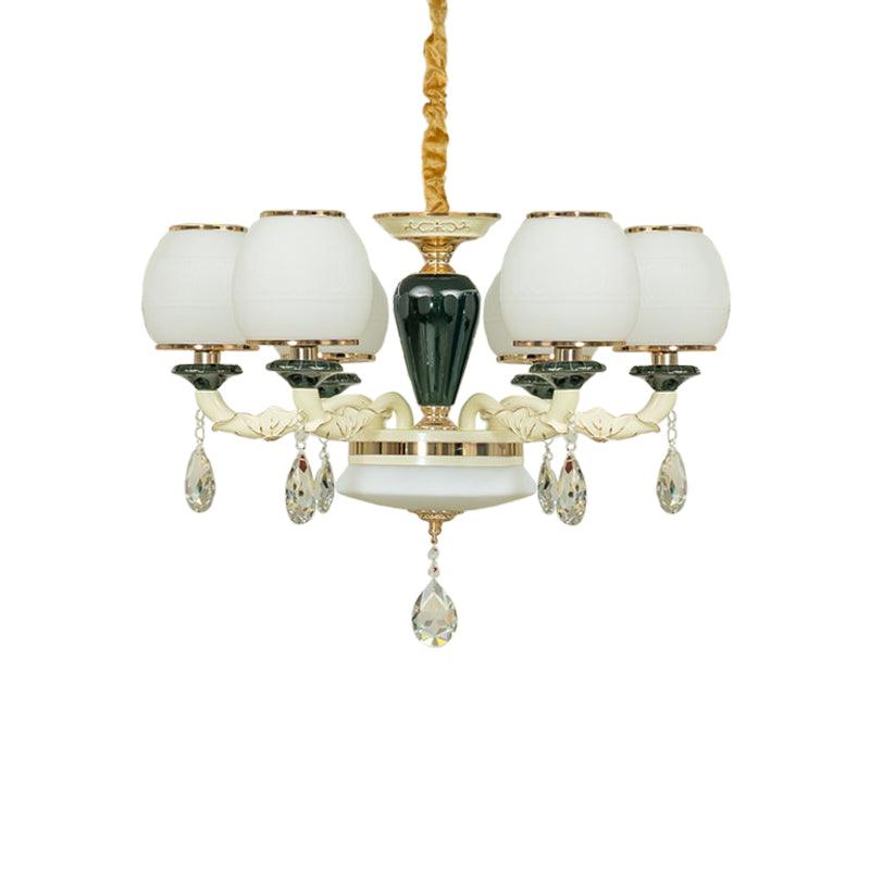 6 Heads Ceiling Chandelier Traditional Living Room Pendant Lighting - Rebooters