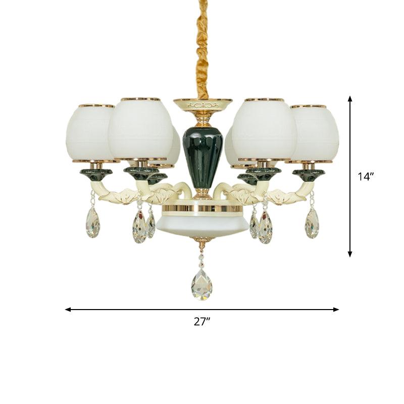 6 Heads Ceiling Chandelier Traditional Living Room Pendant Lighting - Rebooters