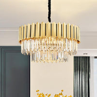 8 Bulbs Tiered Chandelier Pendant Post-Modern Gold Light Fixture - Rebooters