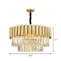 8 Bulbs Tiered Chandelier Pendant Post-Modern Gold Light Fixture - Rebooters