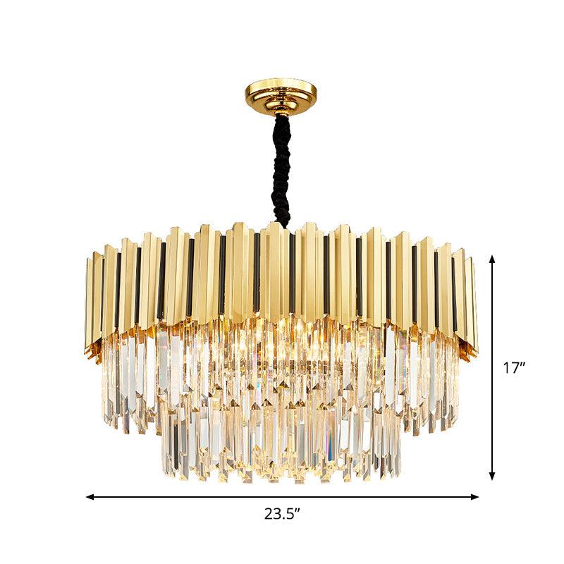 8 Bulbs Tiered Chandelier Pendant Post-Modern Gold Light Fixture - Rebooters