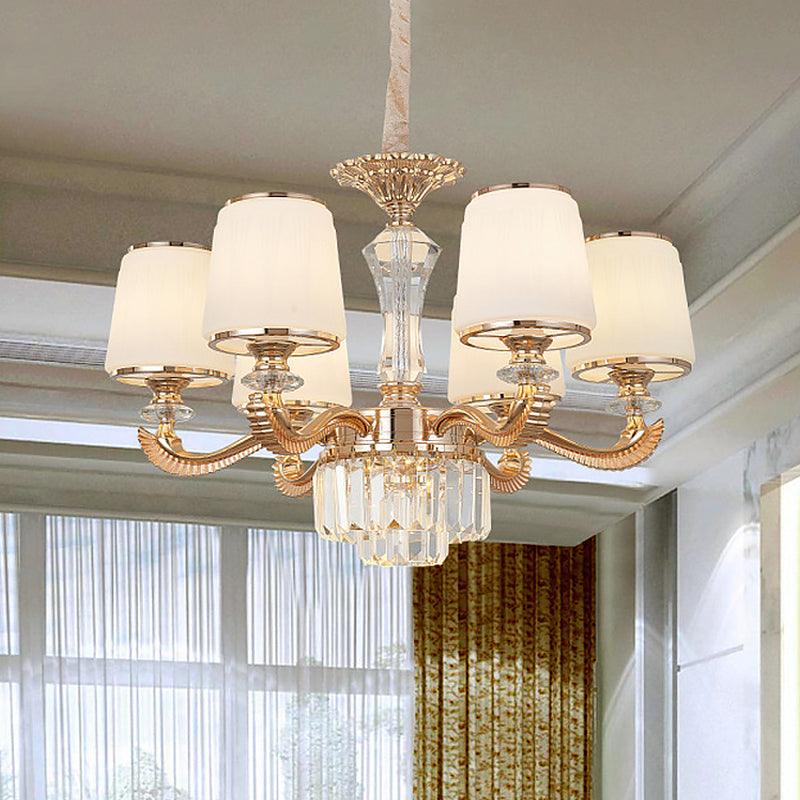 6/8-Light Ceiling Chandelier Traditional Parlor Lamp Gold - Rebooters