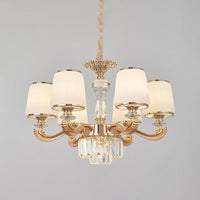 6/8-Light Ceiling Chandelier Traditional Parlor Lamp Gold - Rebooters