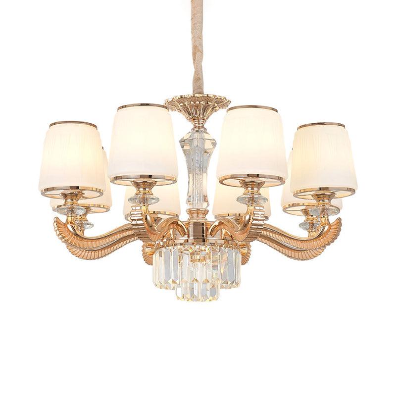 6/8-Light Ceiling Chandelier Traditional Parlor Lamp Gold - Rebooters