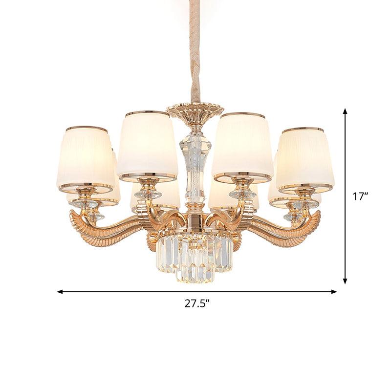 6/8-Light Ceiling Chandelier Traditional Parlor Lamp Gold - Rebooters