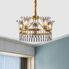 5/8 Bulbs Flared Chandelier Light Fixture Classic Gold Crystal - Rebooters