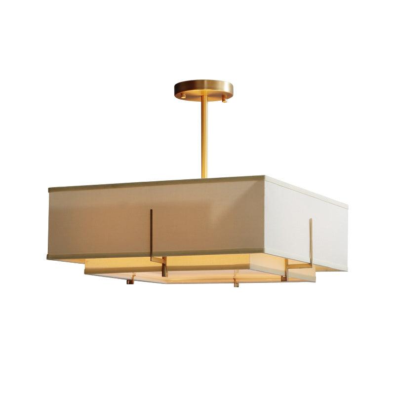 Beige 4 Bulbs Pendant Chandelier Colonialism Light Fixture - Rebooters