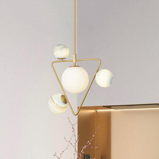 4-Head Loft House Chandelier Mid Century Gold Pendant Lamp - Rebooters