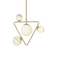 4-Head Loft House Chandelier Mid Century Gold Pendant Lamp - Rebooters