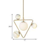 4-Head Loft House Chandelier Mid Century Gold Pendant Lamp - Rebooters