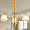 Bowl Ivory Glass Chandelier Lamp Colonial 3/5/8 Bulbs Gold - Rebooters