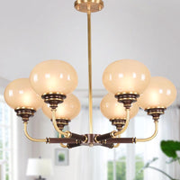 Ball Frosted Glass Ceiling Chandelier Colonial 3/6 Heads - Rebooters
