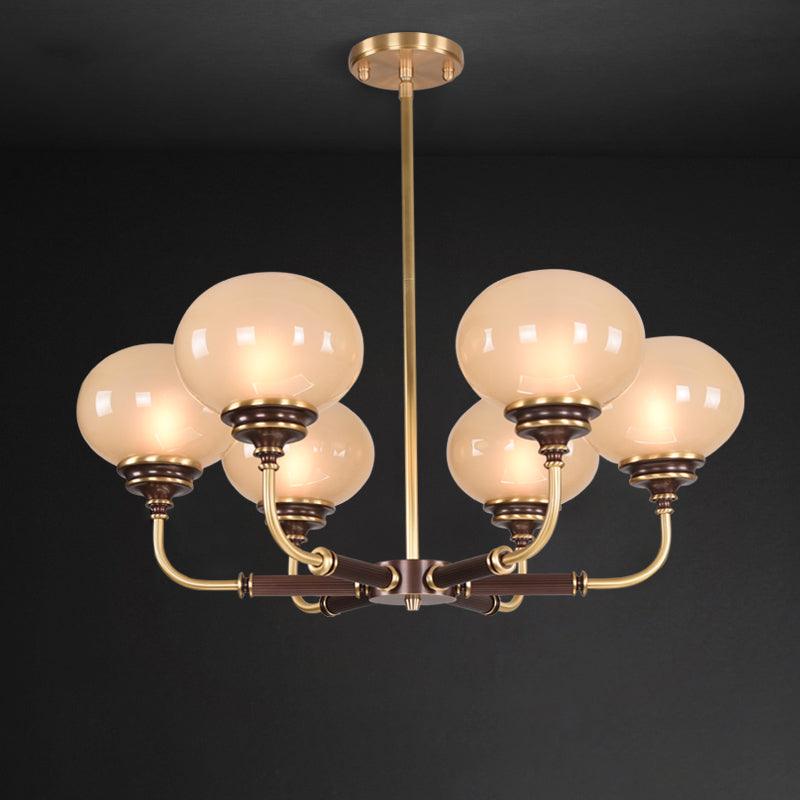Ball Frosted Glass Ceiling Chandelier Colonial 3/6 Heads - Rebooters
