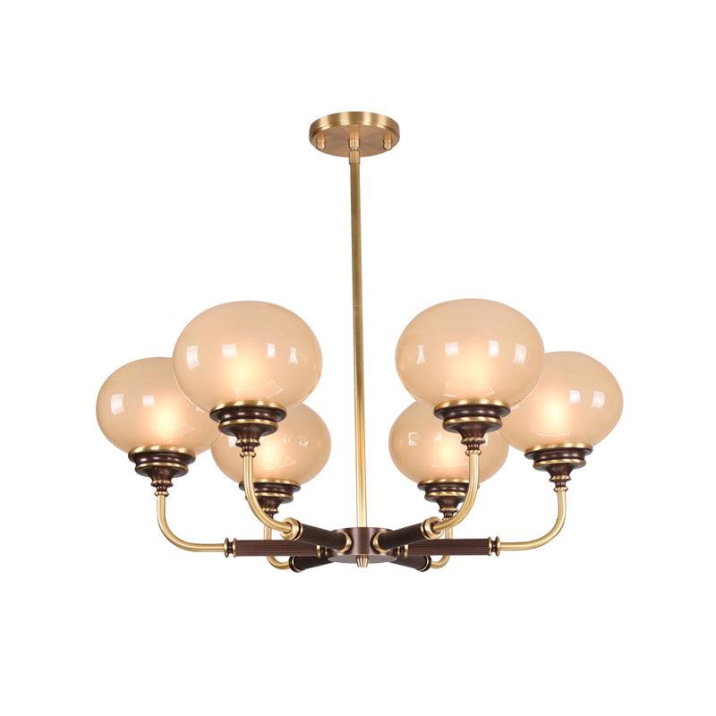 Ball Frosted Glass Ceiling Chandelier Colonial 3/6 Heads - Rebooters