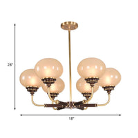 Ball Frosted Glass Ceiling Chandelier Colonial 3/6 Heads - Rebooters