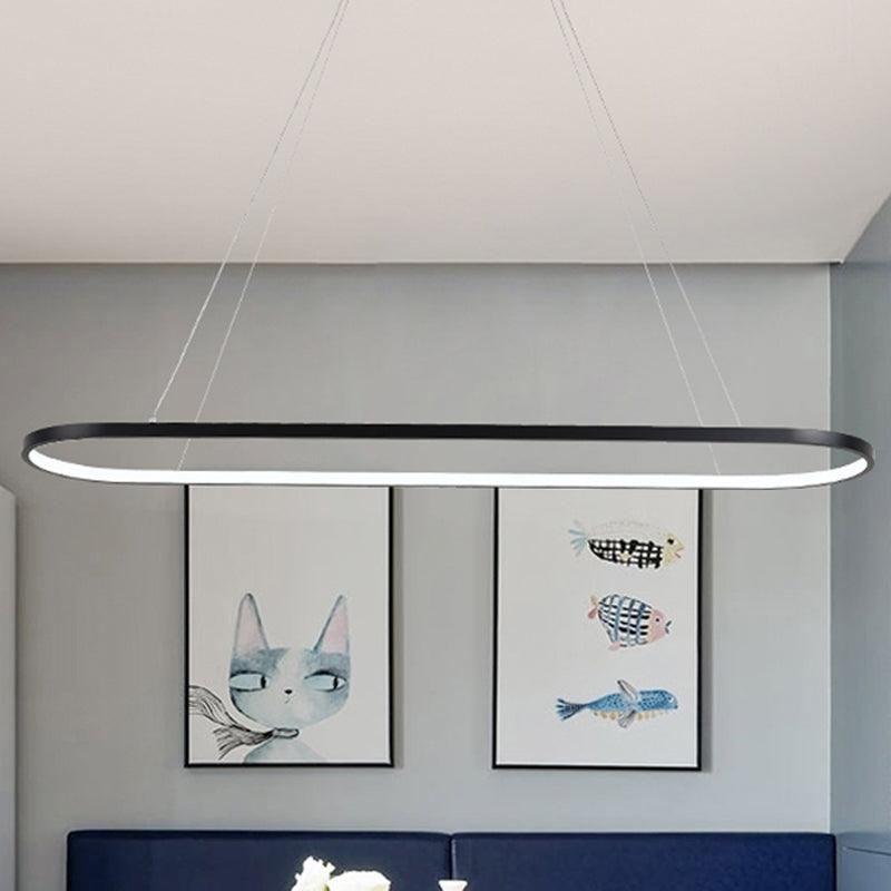 19.5"/27.5" W Dining Room LED Chandelier Minimalism Black Pendant Light - Rebooters