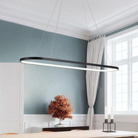 19.5"/27.5" W Dining Room LED Chandelier Minimalism Black Pendant Light - Rebooters