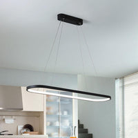 19.5"/27.5" W Dining Room LED Chandelier Minimalism Black Pendant Light - Rebooters