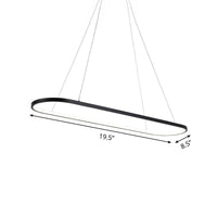 19.5"/27.5" W Dining Room LED Chandelier Minimalism Black Pendant Light - Rebooters