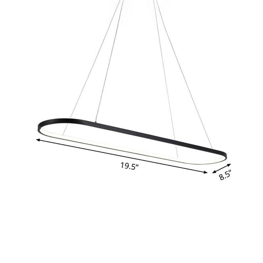 19.5"/27.5" W Dining Room LED Chandelier Minimalism Black Pendant Light - Rebooters