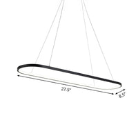 19.5"/27.5" W Dining Room LED Chandelier Minimalism Black Pendant Light - Rebooters