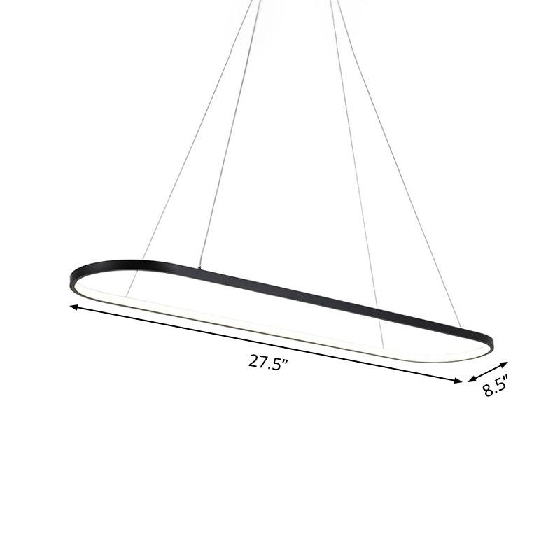 19.5"/27.5" W Dining Room LED Chandelier Minimalism Black Pendant Light - Rebooters