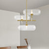 3 Lights Dining Room Ceiling Chandelier Modern Brass Pendant Lighting - Rebooters