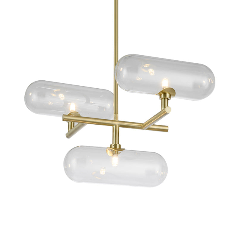 3 Lights Dining Room Ceiling Chandelier Modern Brass Pendant Lighting - Rebooters