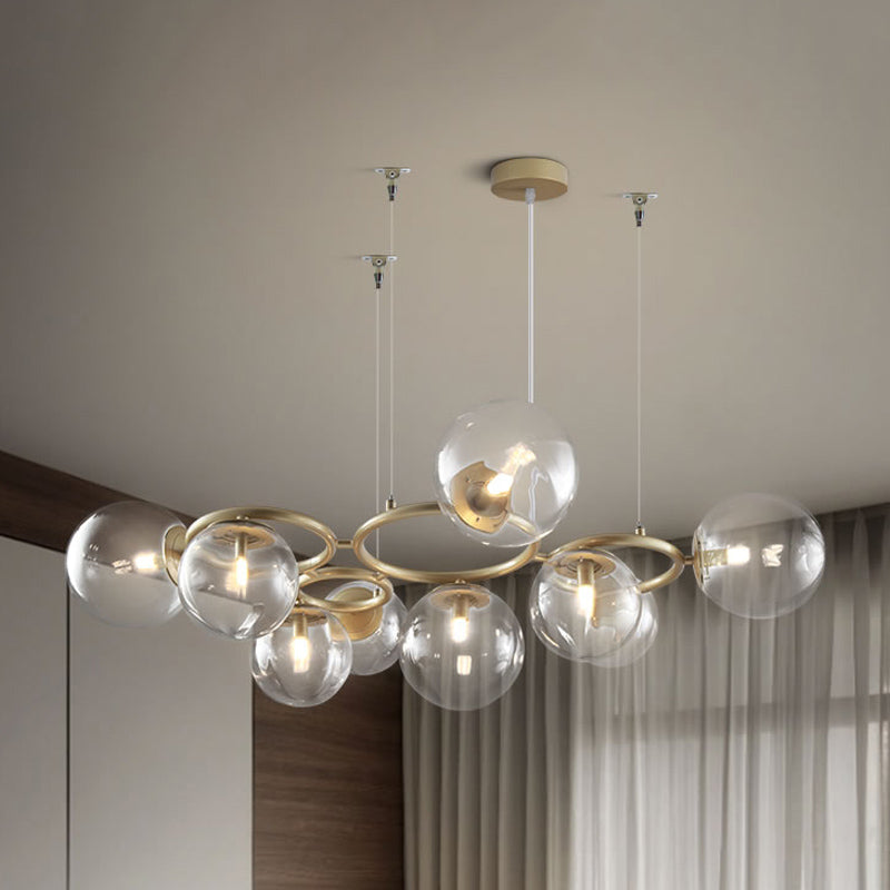 Multi-Circle Chandelier Light Modern Iron 9-Light Gold Lamp - Rebooters