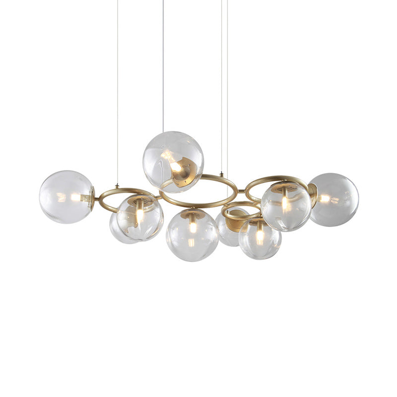Multi-Circle Chandelier Light Modern Iron 9-Light Gold Lamp - Rebooters